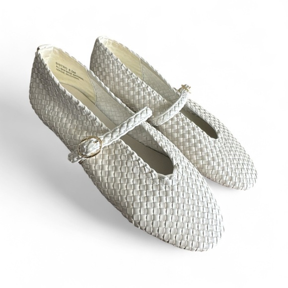 House of Harlow 1960 Bistro Woven Mary Jane Flats in Wheat Size 8.5 - Picture 7 of 9